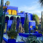 Jardin Majorelle blue villa with cacti