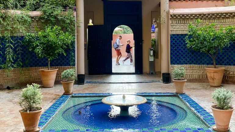 Courtyard fountain at Jardin Majorelle