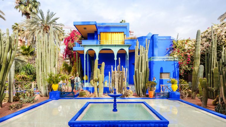 Jardin Majorelle blue villa and cactus garden